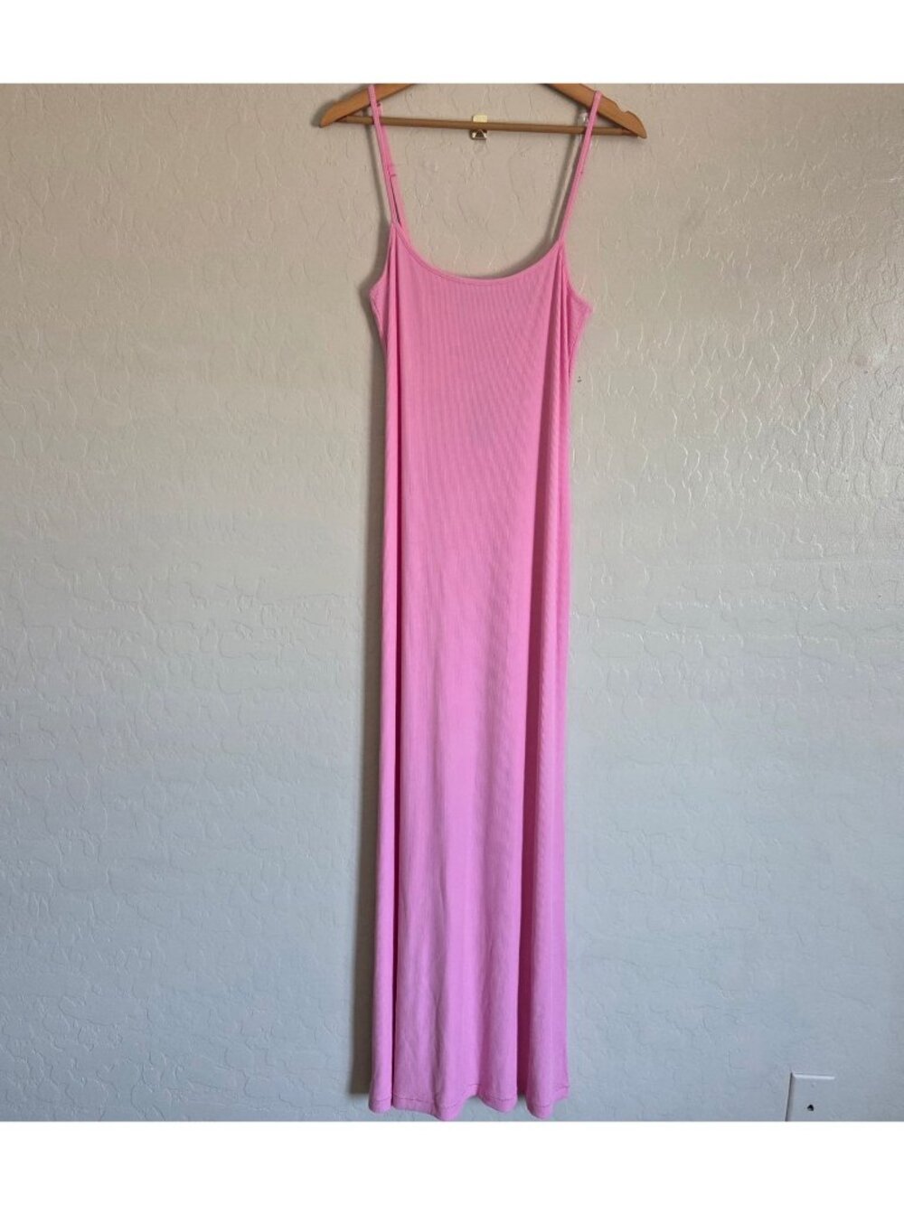 SKIMS Soft Lounge Long Slip Maxi Dress Cotton Candy Pink XL Stretchy Ribbed NEW